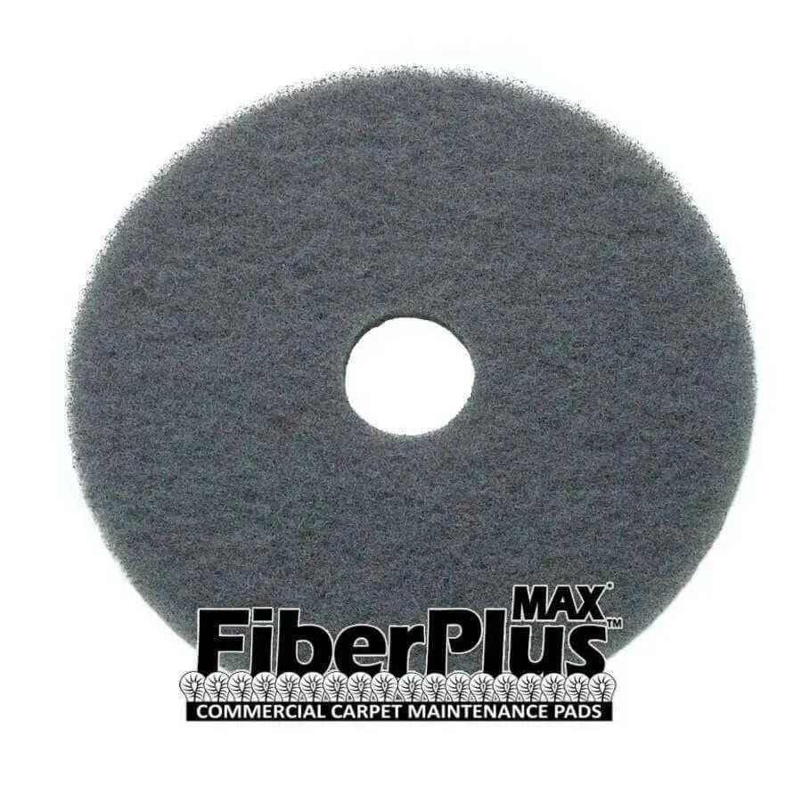 FiberPlus MAX Carpet Cleaning Pads 17 inch gray synthetic fiber case of 5 for commercial carpet cleaning