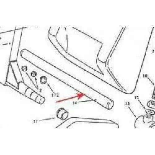 Replacement axle for Cimex CR48 19 inch carpet cleaning and marble grinding machines