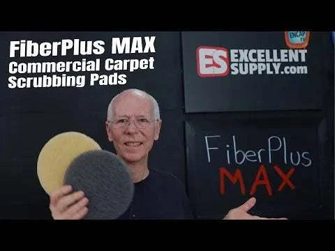 FiberPlus MAX Carpet Cleaning Pads 19 inch gray synthetic fiber case of 5 for commercial carpet cleaning