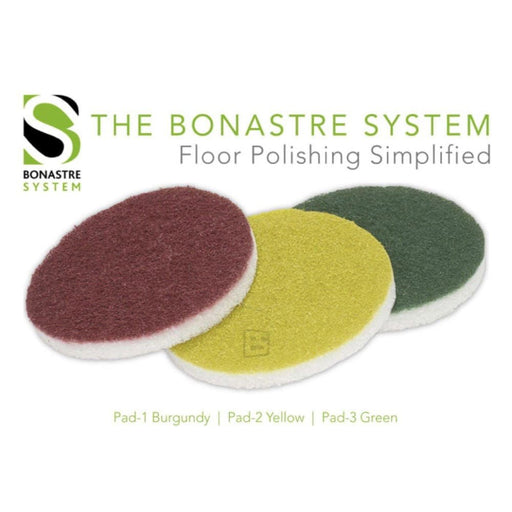 17-inch BONASTRE DIAMOND FLOOR POLISHING PADS (BURGUNDY, YELLOW or GREEN)