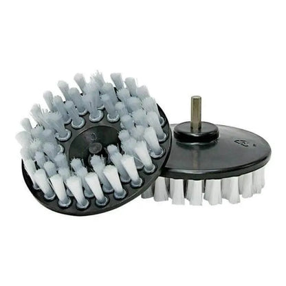Rota-Brush upholstery and carpet spotting brush for use with a power drill