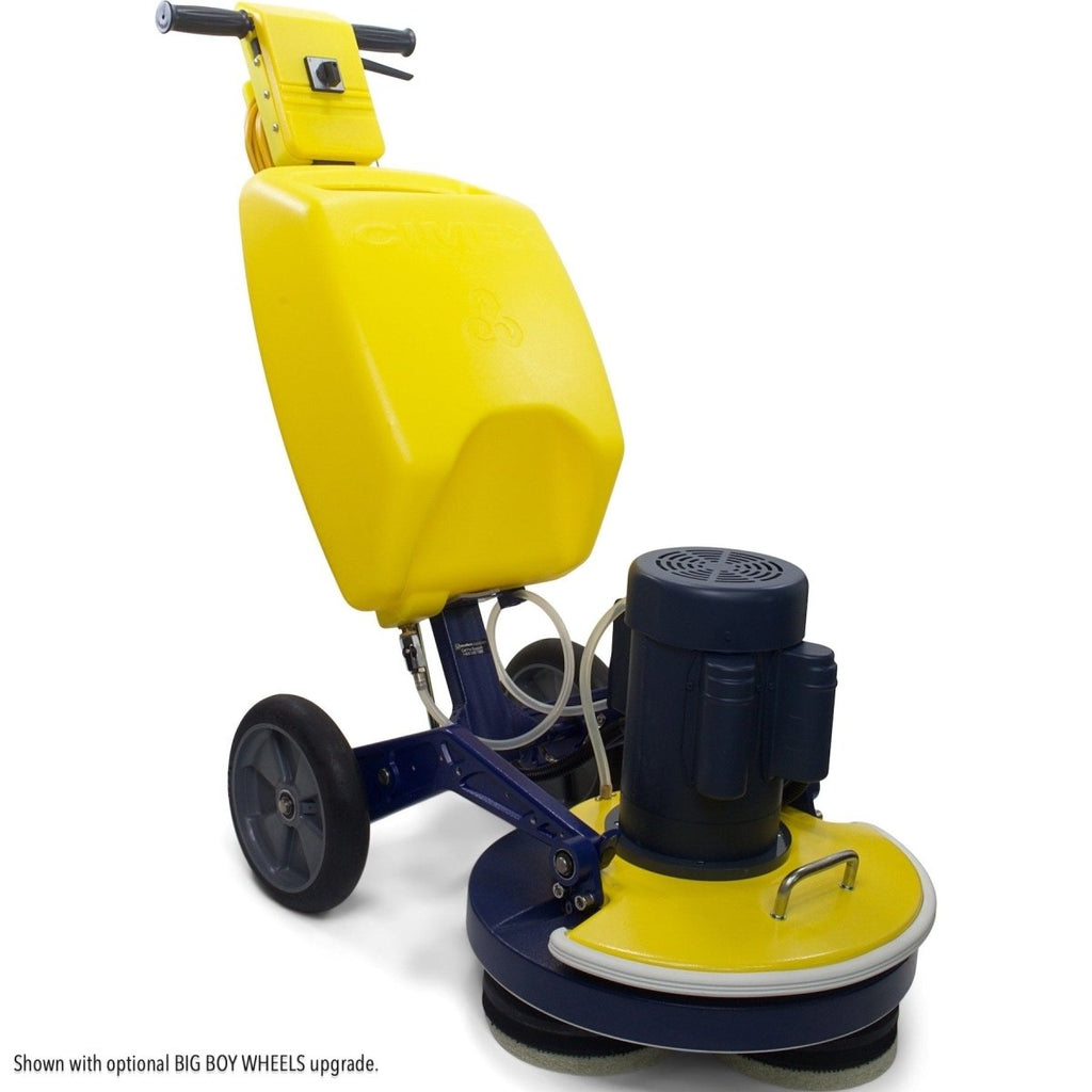 Cimex Carpet Scrubber CR48 | With 10" Big Boy Wheels, Pad Drivers, 2 Gallons Releasit, Case FiberPlus Pads