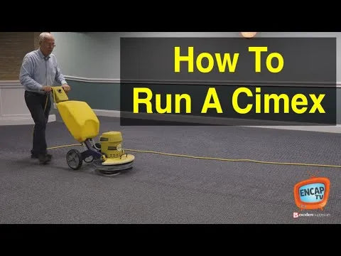 Cimex Carpet Scrubber CR48 | With 10" Big Boy Wheels, Pad Drivers, 2 Gallons Releasit, Case FiberPlus Pads | ExcellentSupply.com