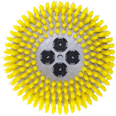 4804 Heavy Duty Yellow Poly Scrubbing Cimex Brushes (set of 3) for 19 inch Cimex Machines Floor Care